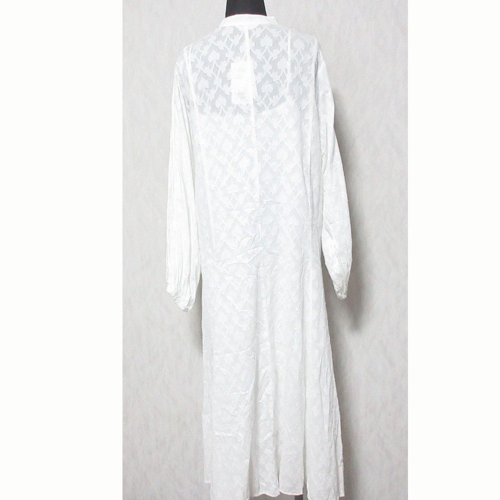 24SS JOURNAL STANDARD Relume Cotton Jacquard Flare Dress F White Women USED
