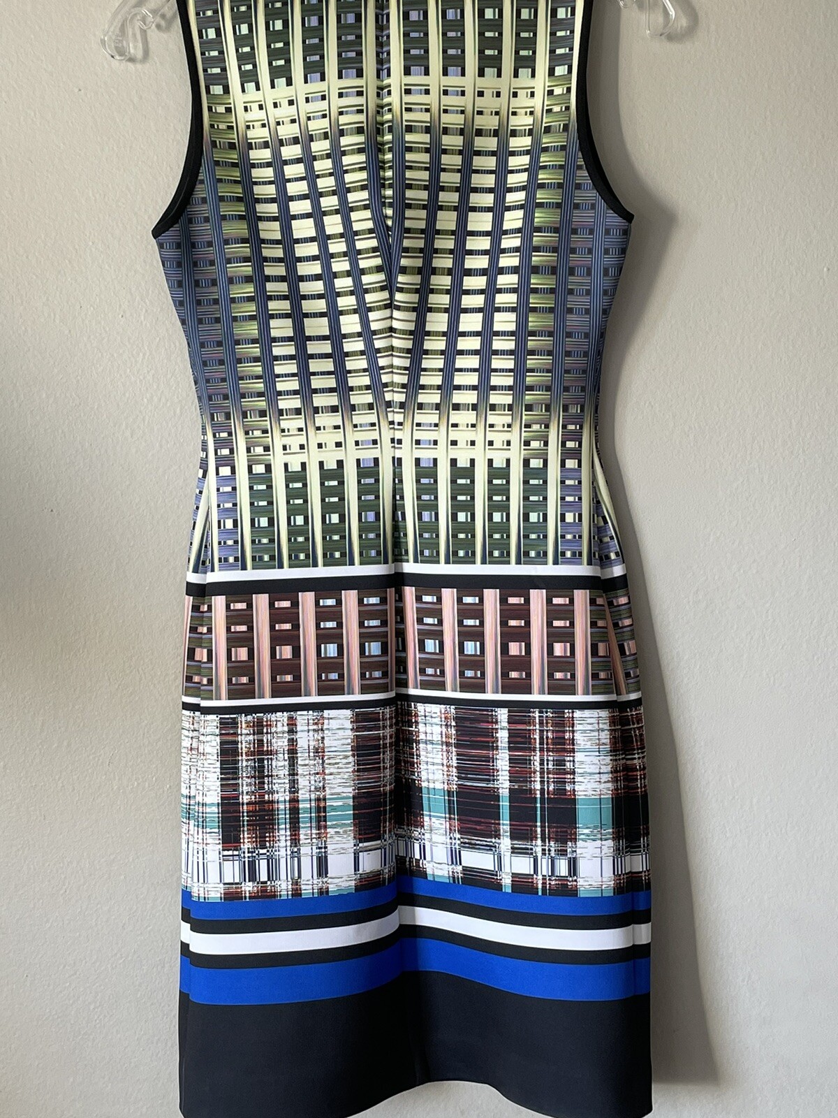 Clover Canyon Dress Small DONEGAL Sleeveless Neoprene Geometric Modern City