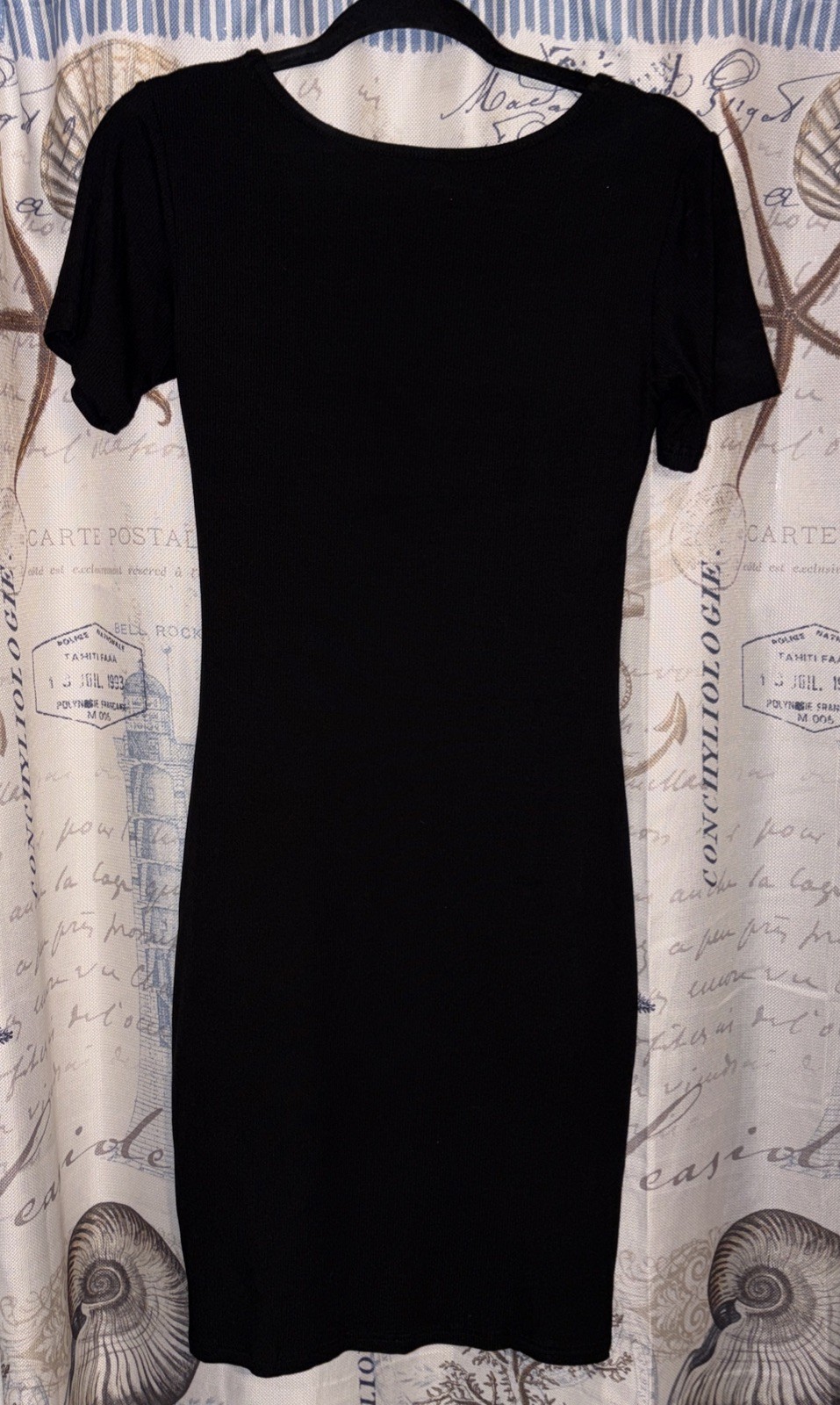 Plus Size XXXL Black Ribbed Shaper Dress Short Sleeves NWT $107 Knee Length