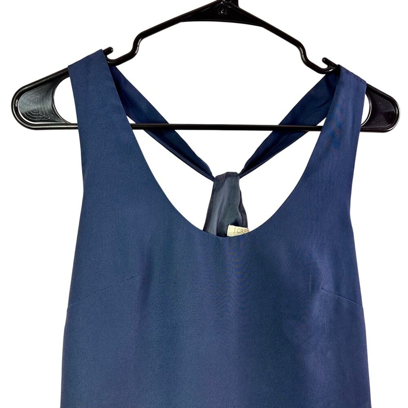 J CREW Twisted Back Shift Dress Navy Blue Dance Wedding Sz 00