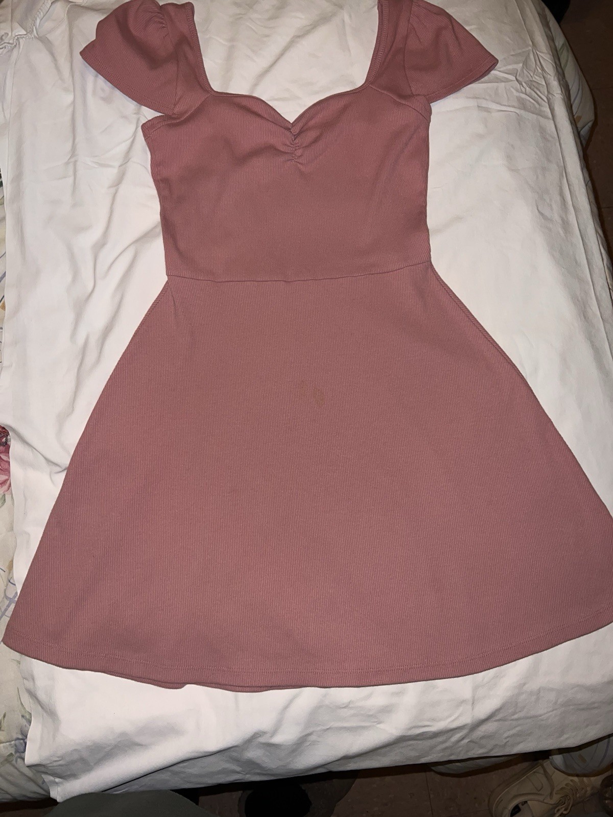 Wild Fable Pink Fit & Flare Short Dress XS Sweetheart Neck Cap Sleeve Pullover