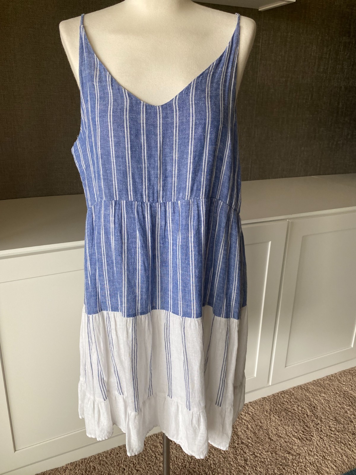 Rails Mattie Dress Mixed Blues Stripe Size Large