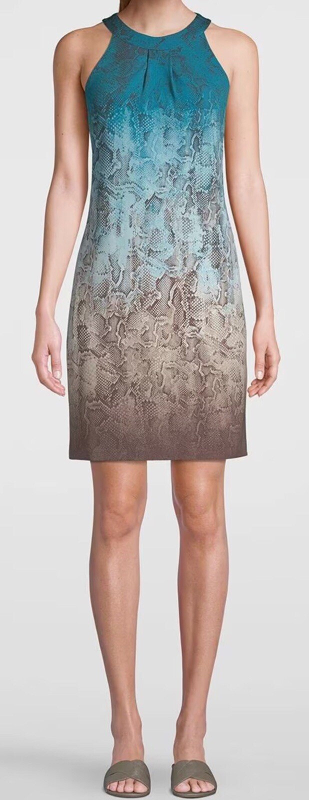 White House Black Market Halter Ombre Chemise Snakeskin Cut Out Python Print M