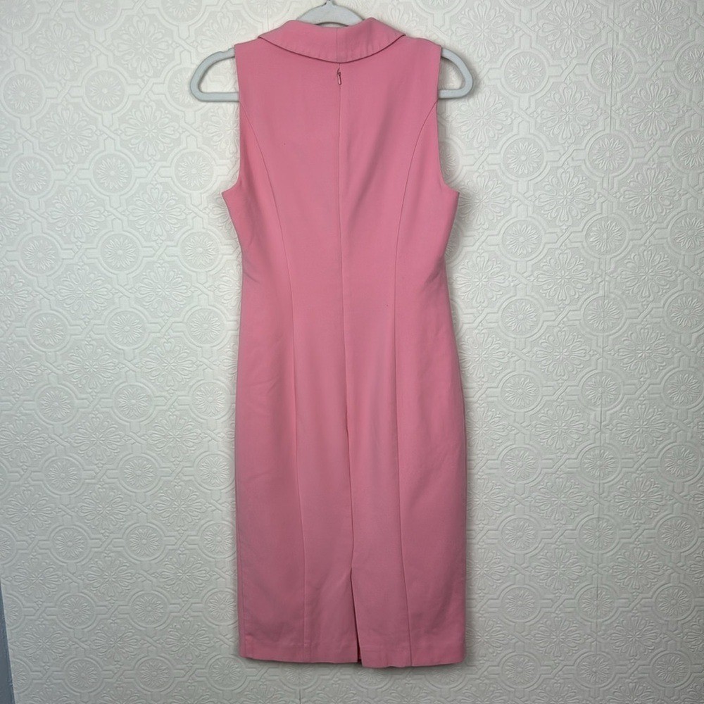 Black Halo Asymmetrical Light Pink Blaze Sheath Dress Sleeveless Collar Career