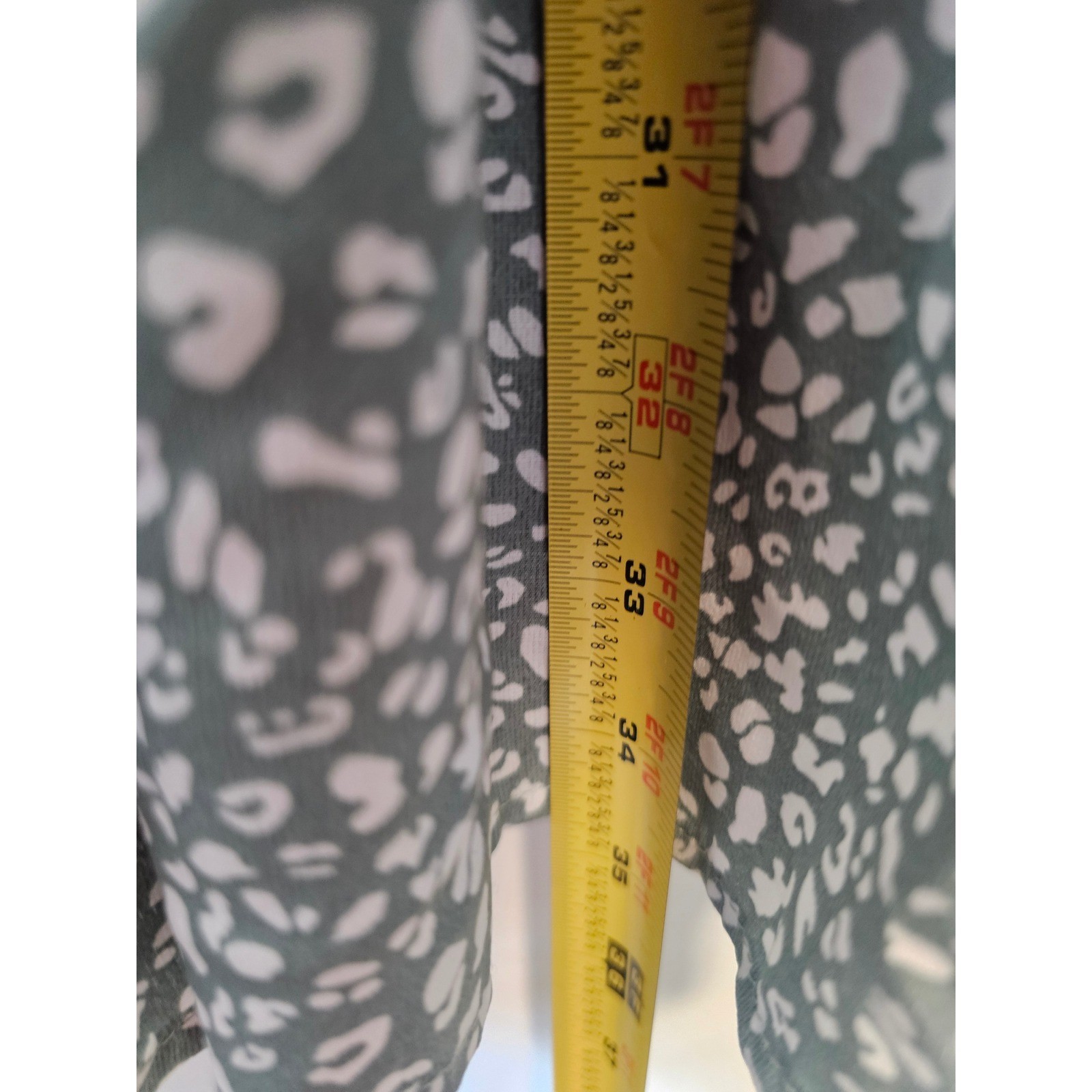 Cottagecore Maggeer Smocked Tiered Midi Dress Womens XL Sage Green Animal Print