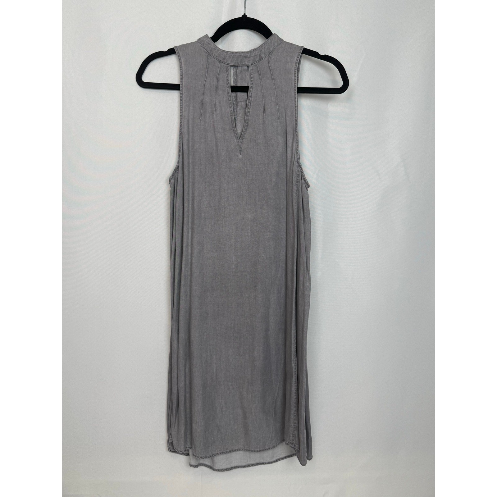 Gentle Fawn Gray Mineral Wash Rayon Swing Dress Keyhole Size Small Mock Neck