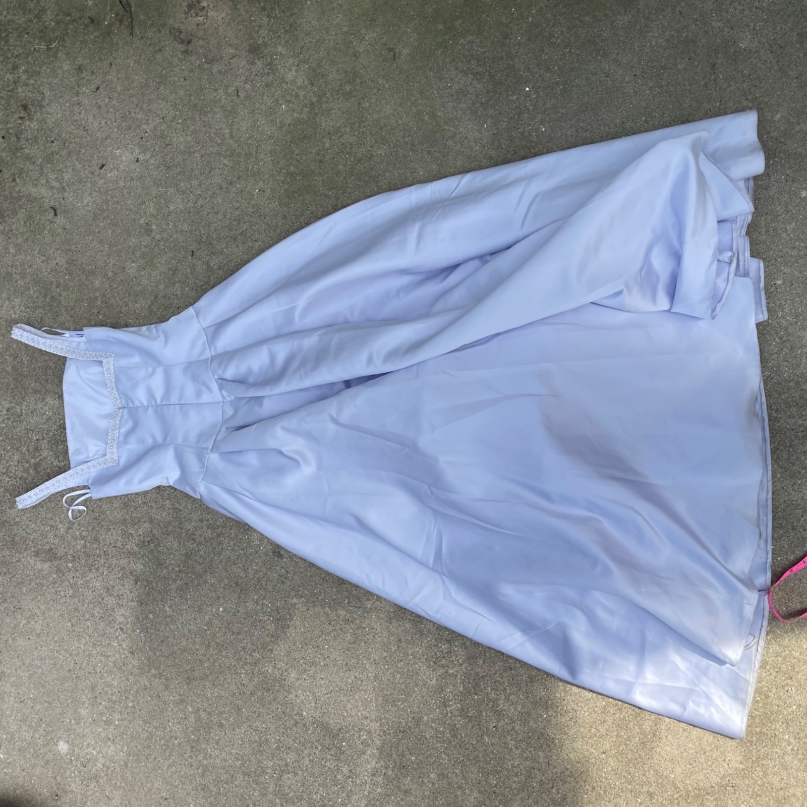 Vtg 90s B2 Dress Regency Beaded Lilac Purple Long Formal Basque Waist Satin 8