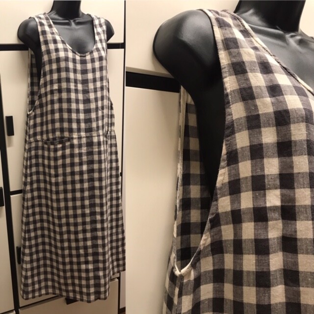 Journal Standard Linen Check Jumper Dress Graphite Beige Check Combo One Size