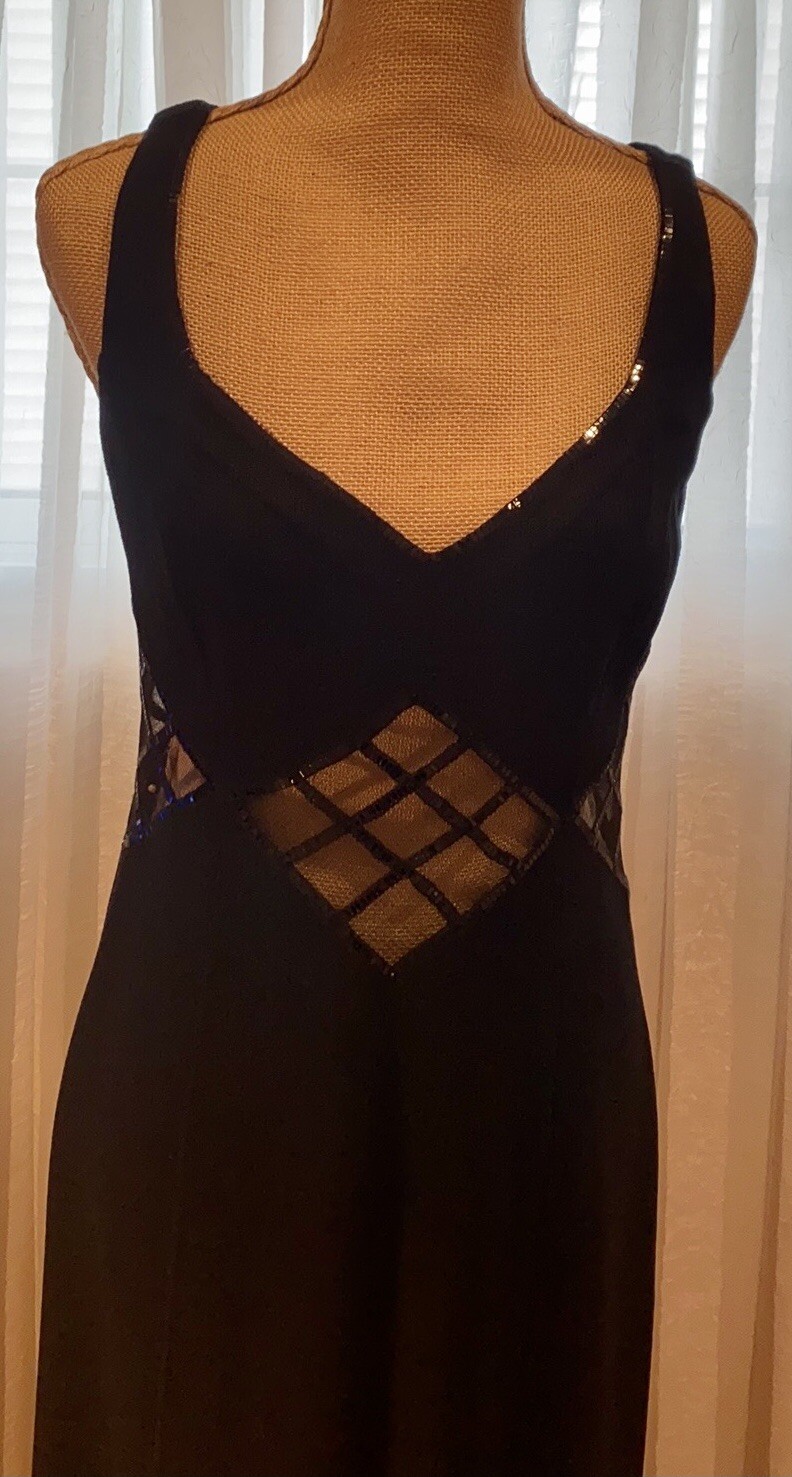 FABULOUS EVENING DRESS, JERSEY, COMBINATION OF SEQUIN MESH FABRIC, STRETCHY , EL