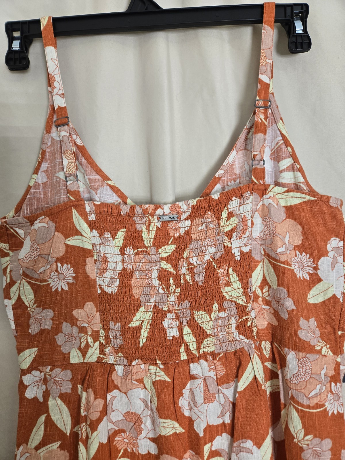 The Normal Brand Sonoran Orange Floral Tank Dress Size Medium Adjustable NewWTag