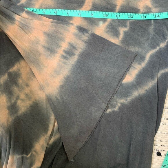 LOVE TANJANE Womens S Tie Dye Olive & Tan Drape Sleeve Dres
