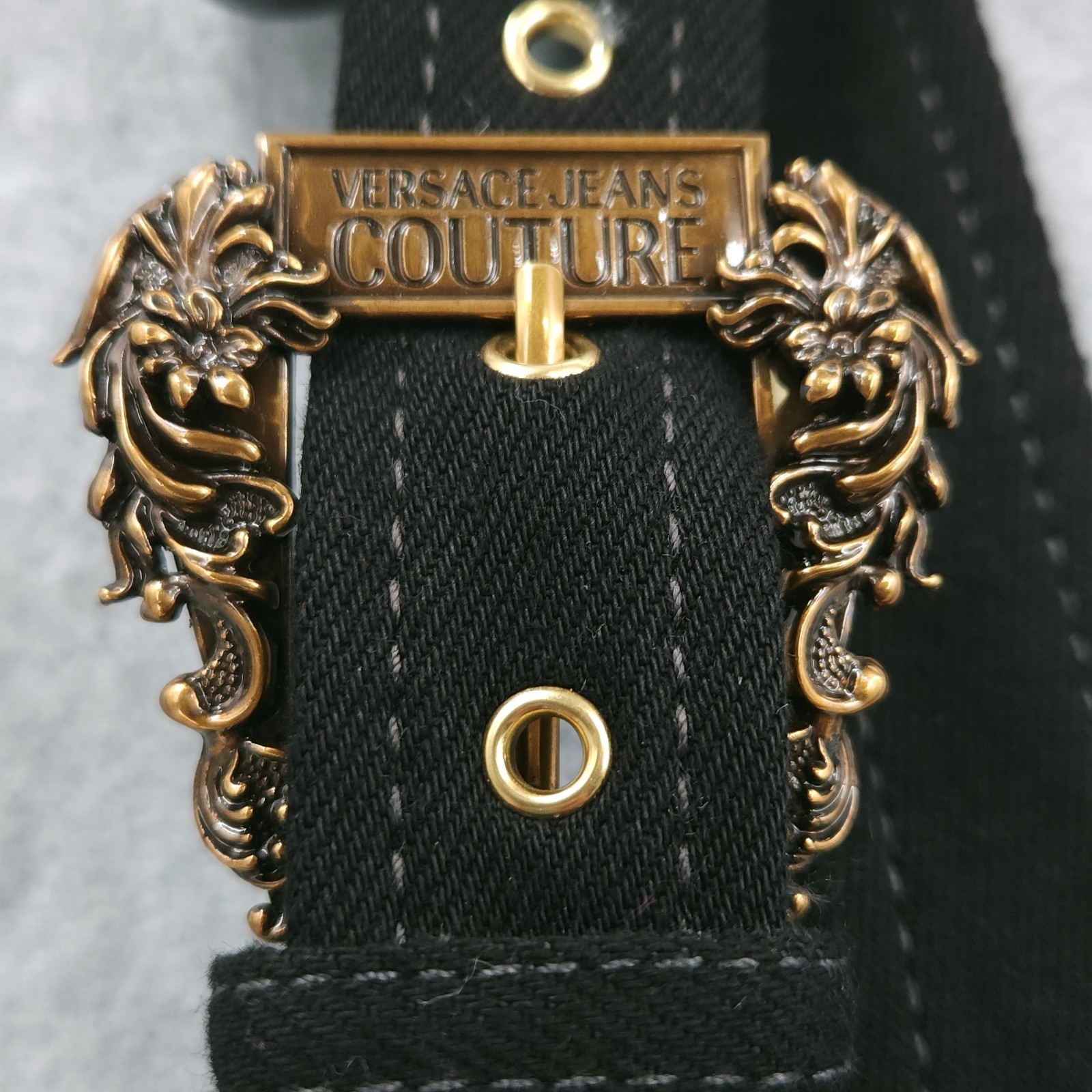 Versace Jeans Couture Baroque Buckle Embellished Seam Sheath Black Dress 2 NWT