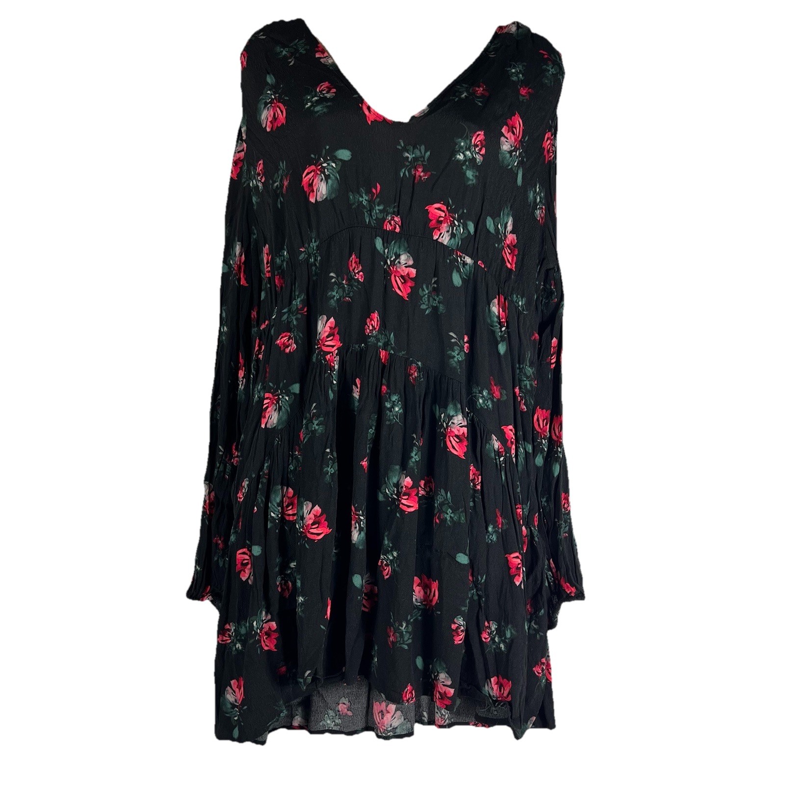 A New Day Dress Women’s Large Above Knee Long Sleeve Floral Shift Sundress