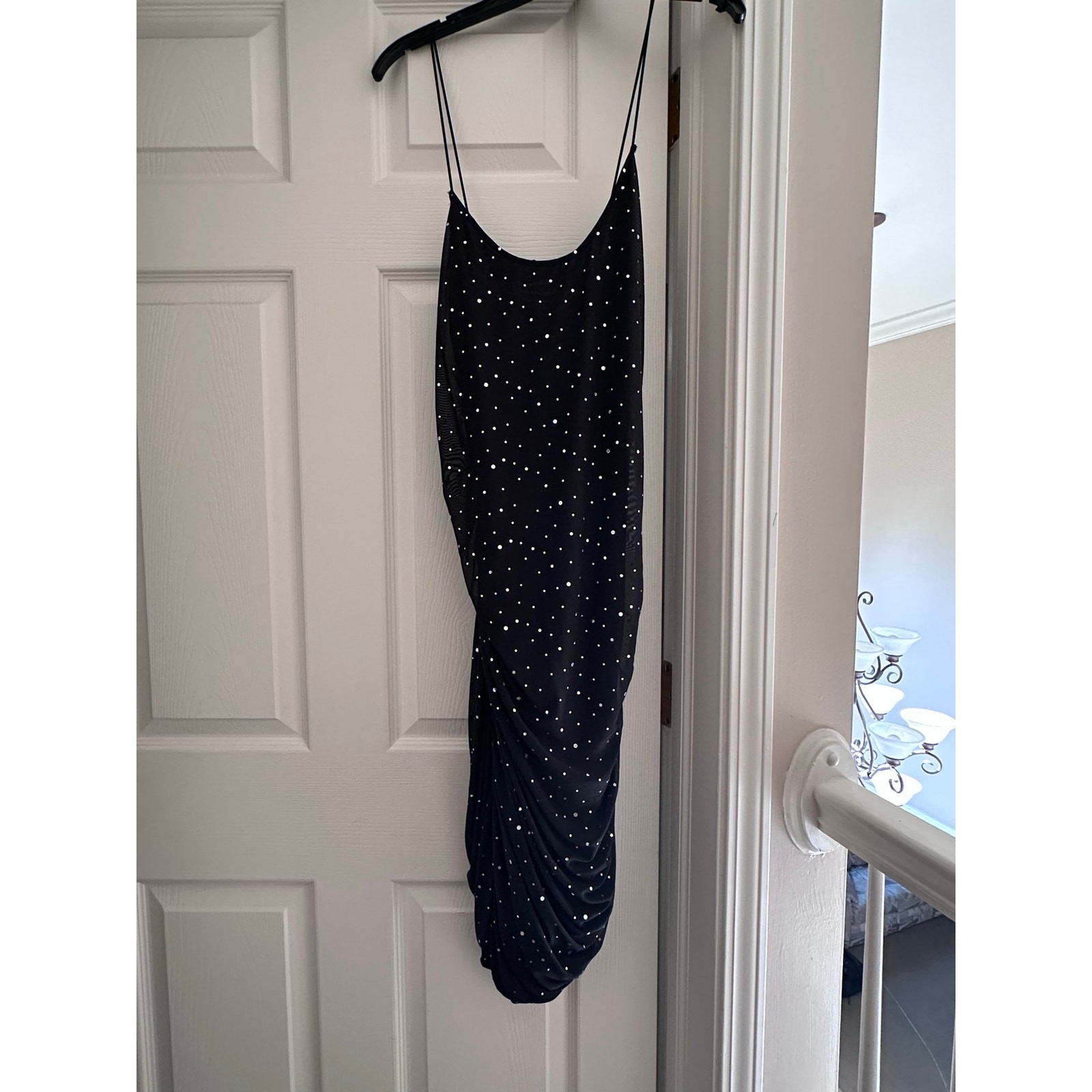 SHEIN Plus Womens 4XL Ruched Sparkly Mesh Criss Cross Bodycon Dress