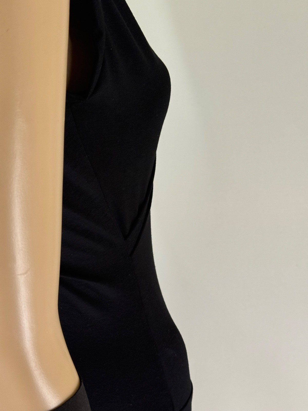 Split Neckline, Jersey Dress Knee Length Striped, Black or Floral