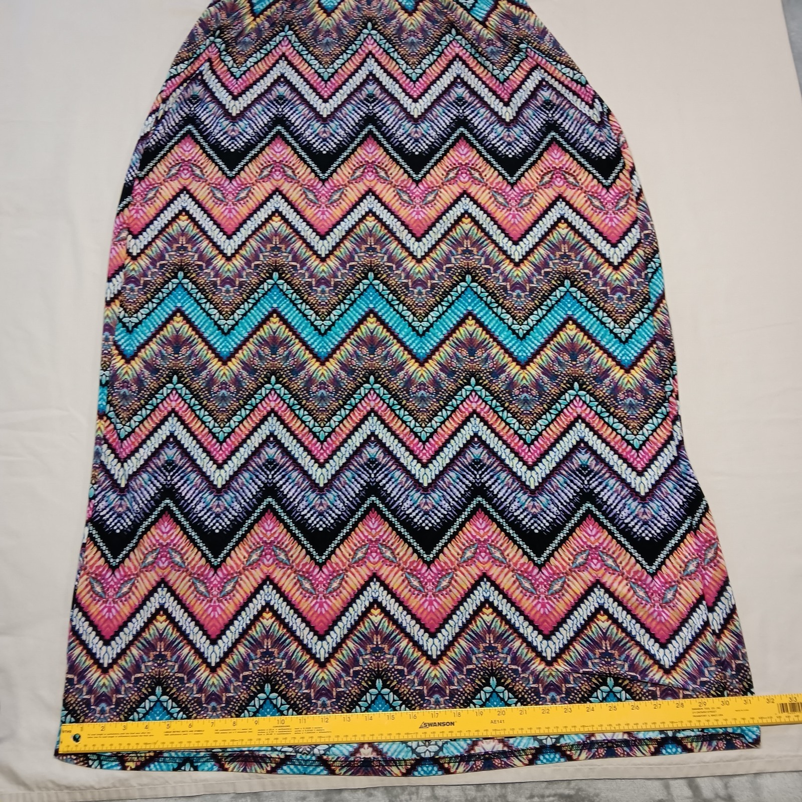 Just Love 2X Beaded Halter Maxi Dress Chevron Zigzag Stretch ResortWear Cruise