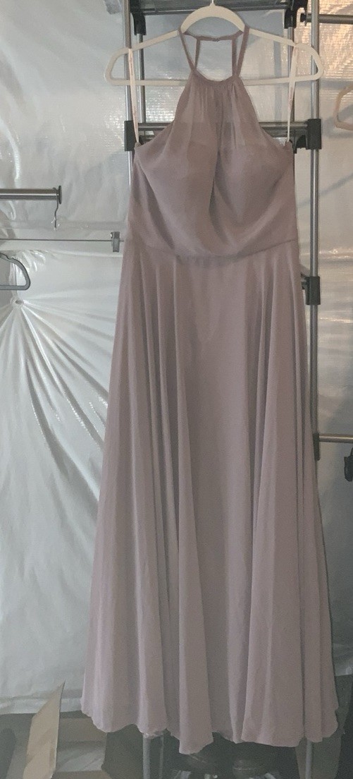 Dancing Queen Women’s A-Line Zip Gown Chiffon Halter-Neck Style Blush SZ M
