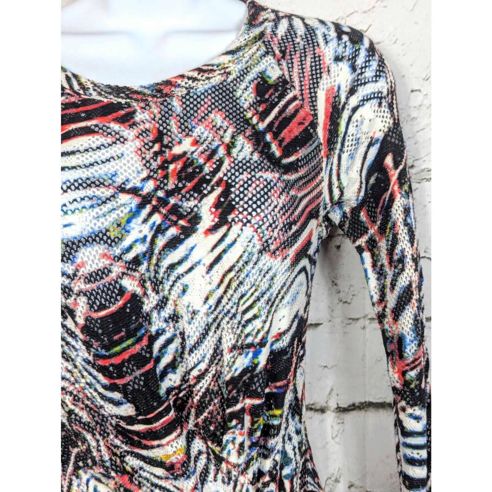 IRO “Gordon” Printed Bodycon Mesh Knot Dress Chic Modern Contemporary Size 0