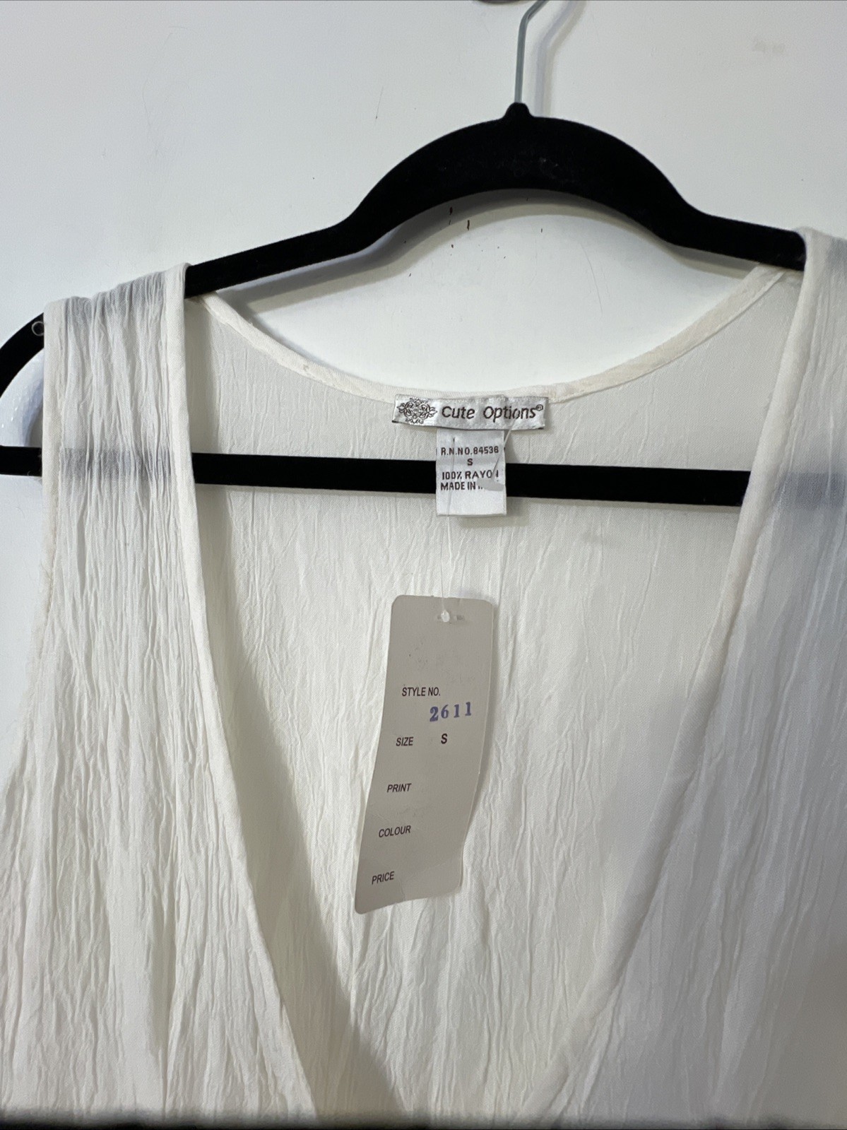 Cute Options Sz S Yvory Tiered Rayon Midi Cover Up Sundress Tie Front Babydoll