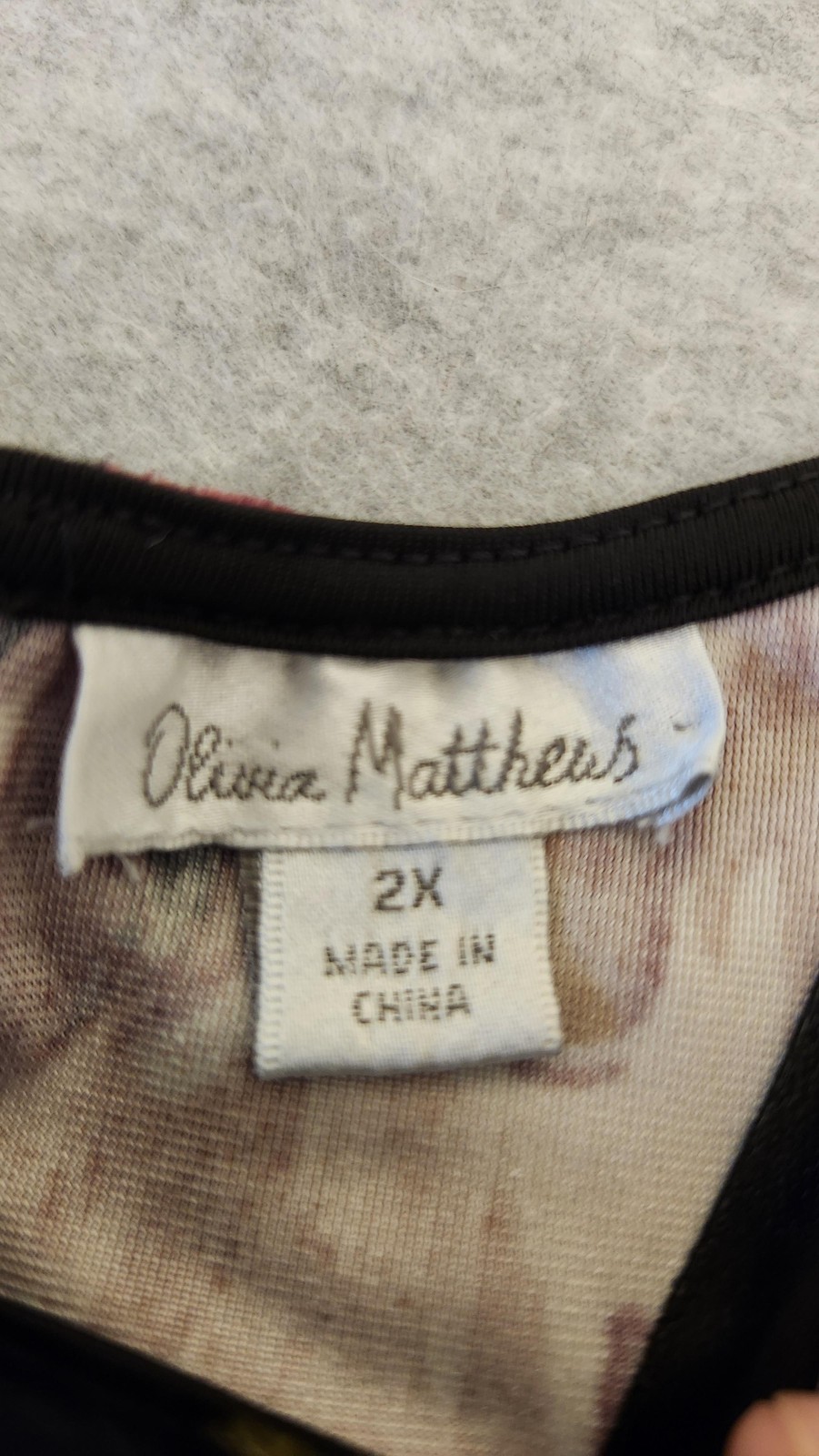 Olivia Matthews Dress Womens 2X Black Floral Velvet Half Sleeve Back Zip Shift