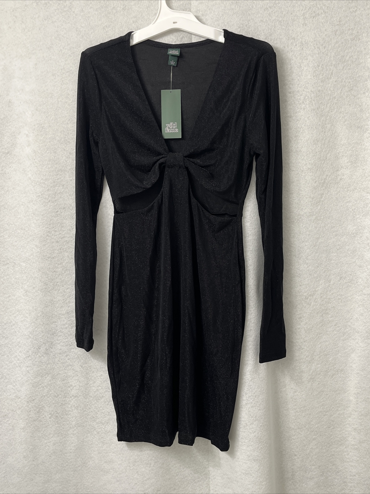 Women’s Long Sleeve Cut Out Lurex Bodycon Dress – Wild Fable™ – Black – Size S