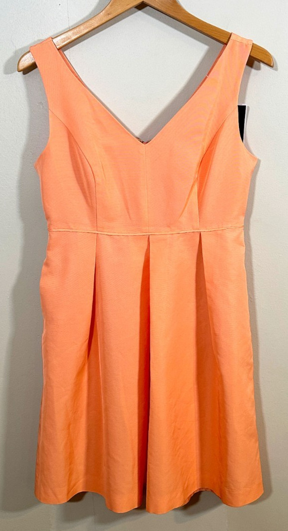 NWT JCREW Faille Sleeveless KAMI Bridesmaid Dress Size 8 Tangerine Fit & Flare