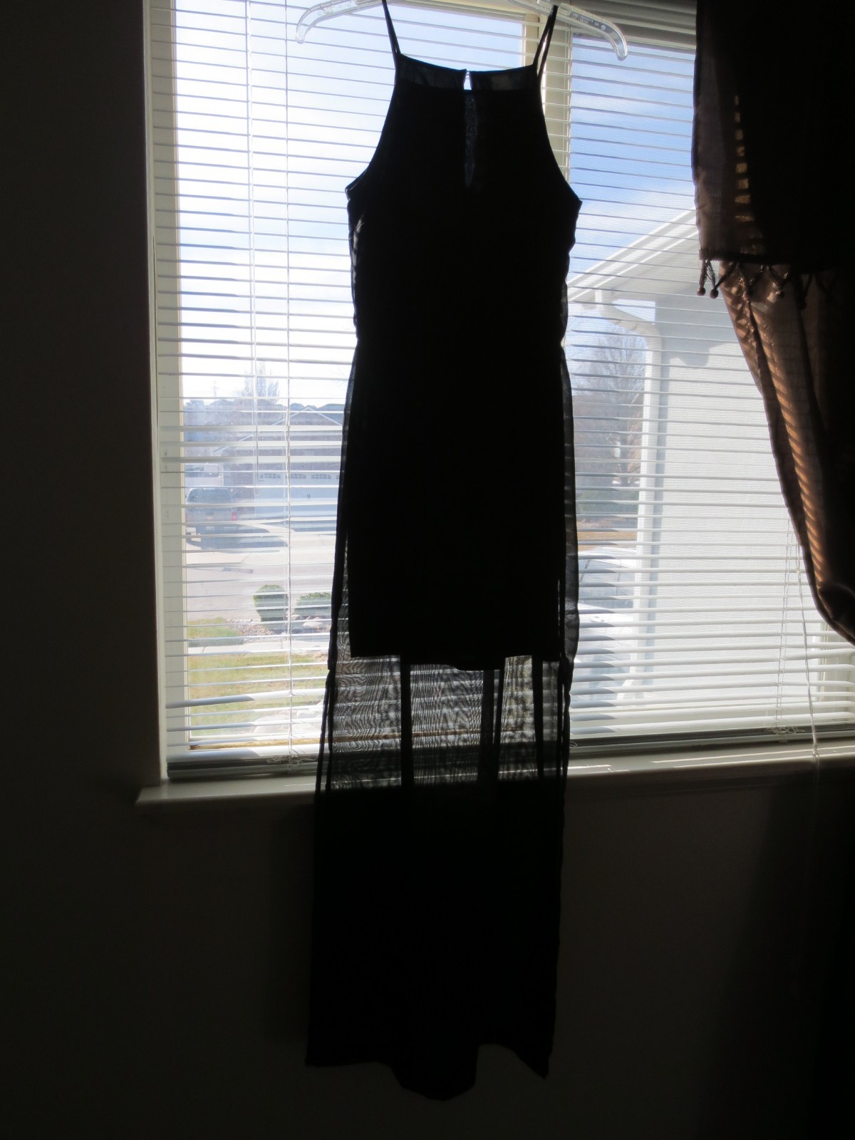 H&M Divided Dress Black Mini Maxi Sheer Overlay Sleeveless High Neck Size 6 / S