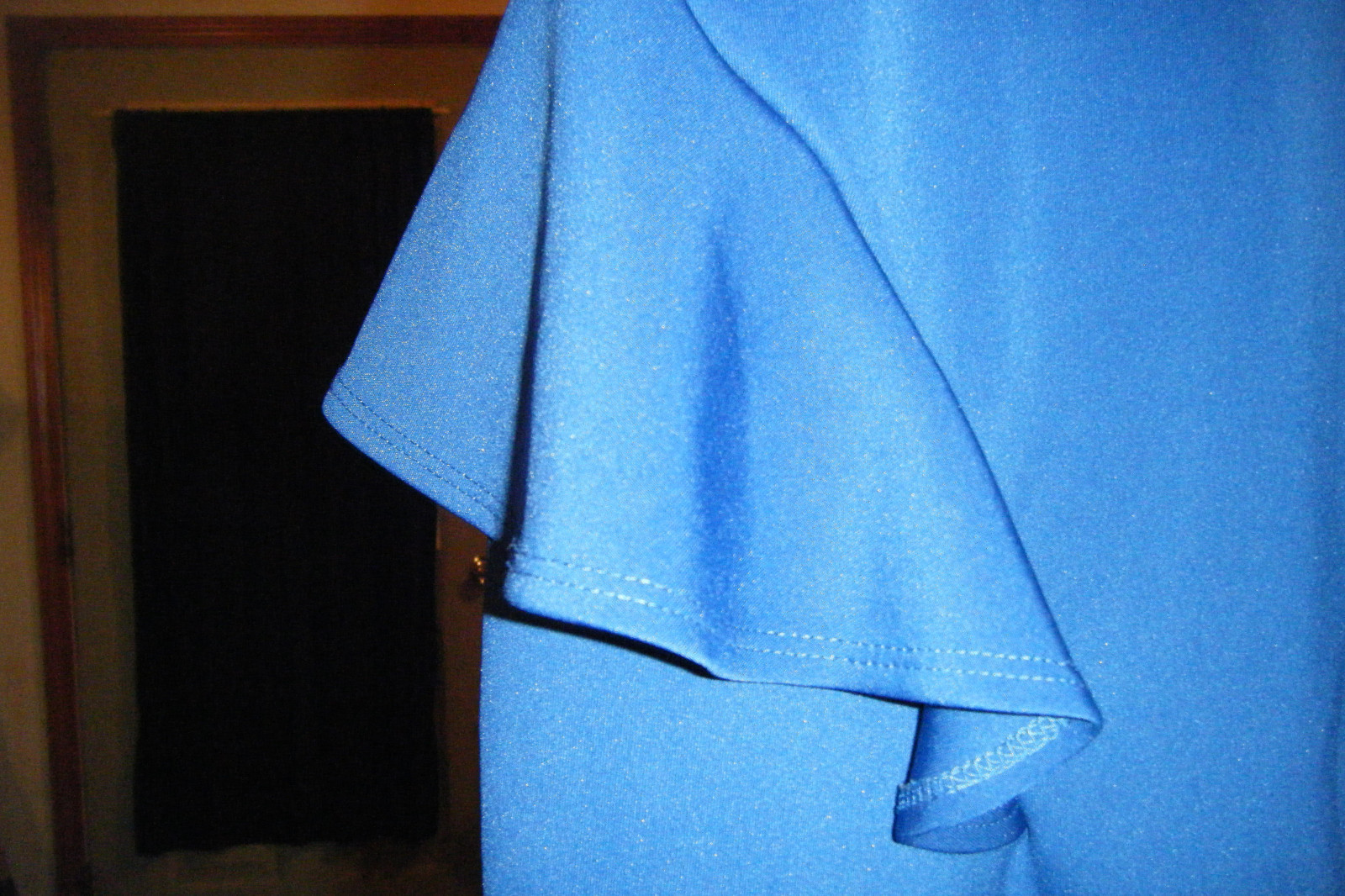 LIPSTICK Royal Blue MINI Wiggle DRESS Ruffled Hips Low Back Sleeveless size S