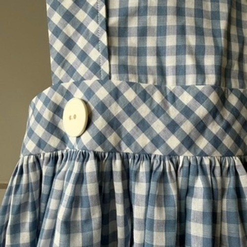 Blue White Gingham Pinafore Apron Tote Bag Set Womens XS Cottagecore Farmhouse