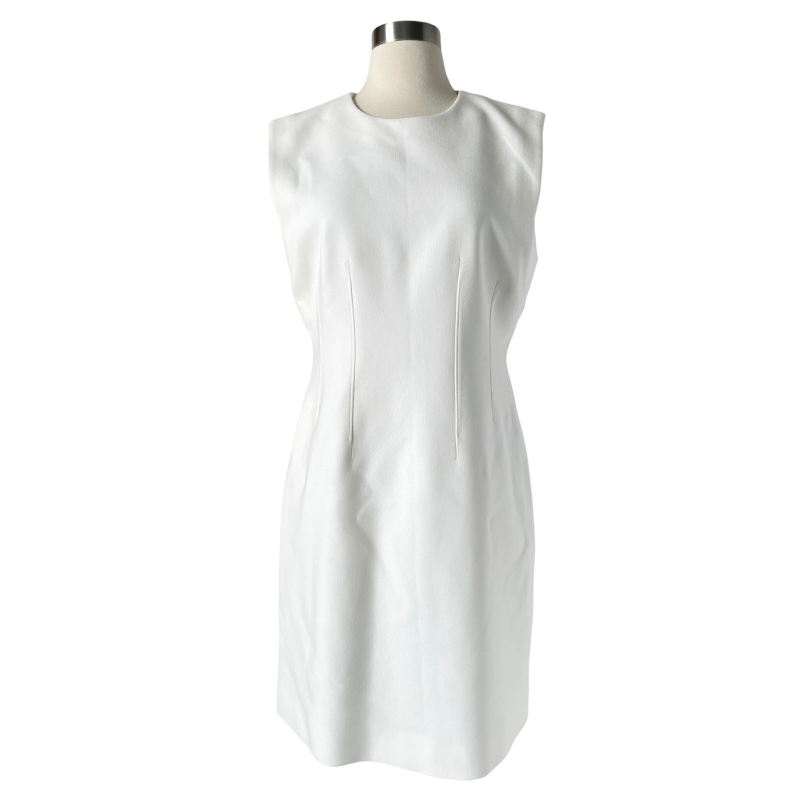 Veronica Beard Anais Dress 8 Off White Sleeveless Sheath Minimalist