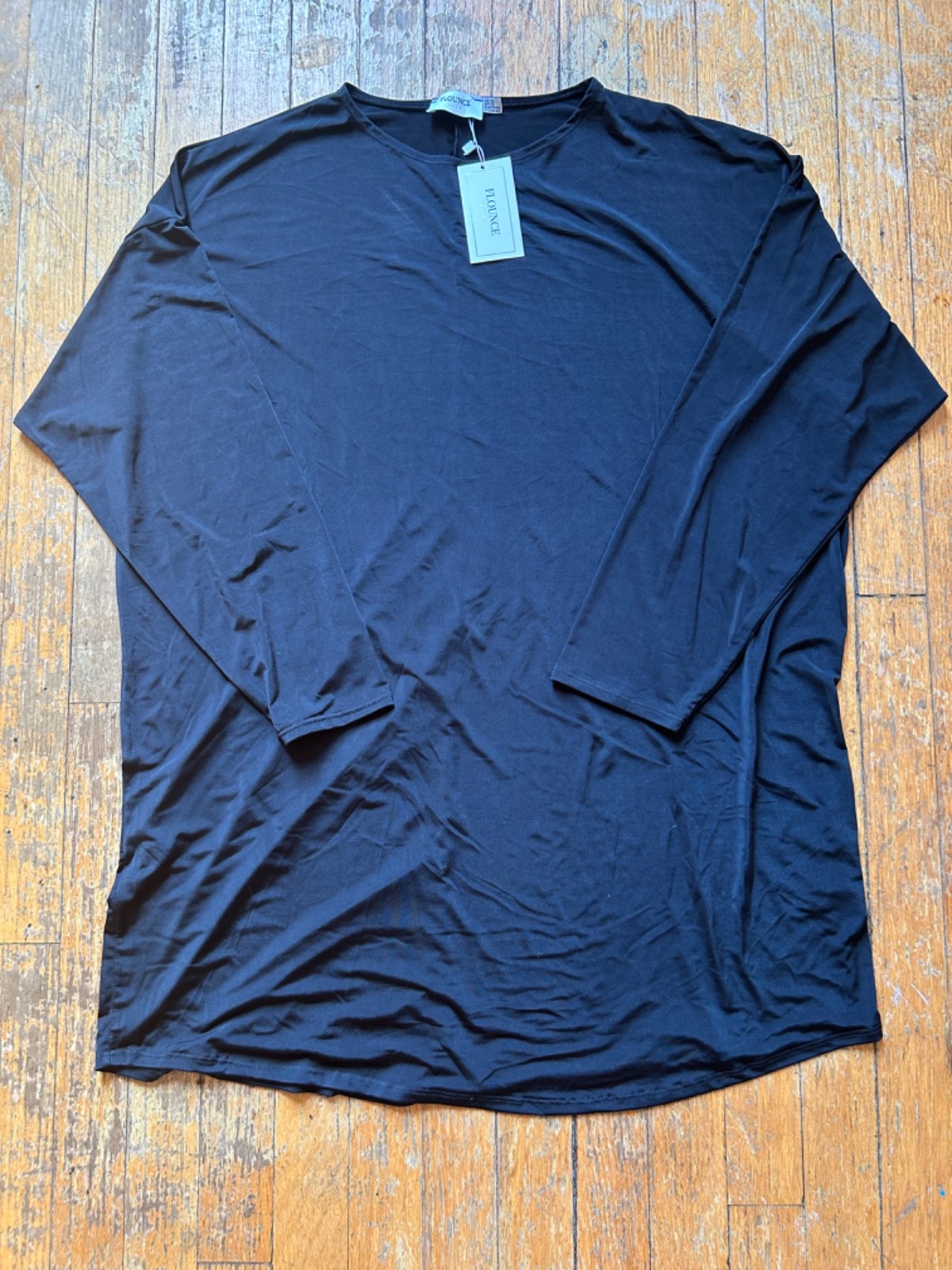 Flounce Club London Plus Basic High Neck T-Shirt Dress Black US12