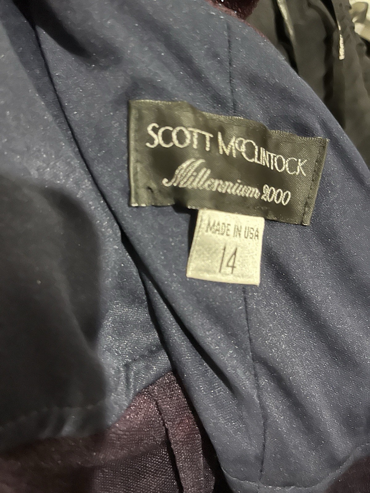 Scott McClintock Millennium 2000 Blue Halter Formal Column Dress Sparkle Sz 14