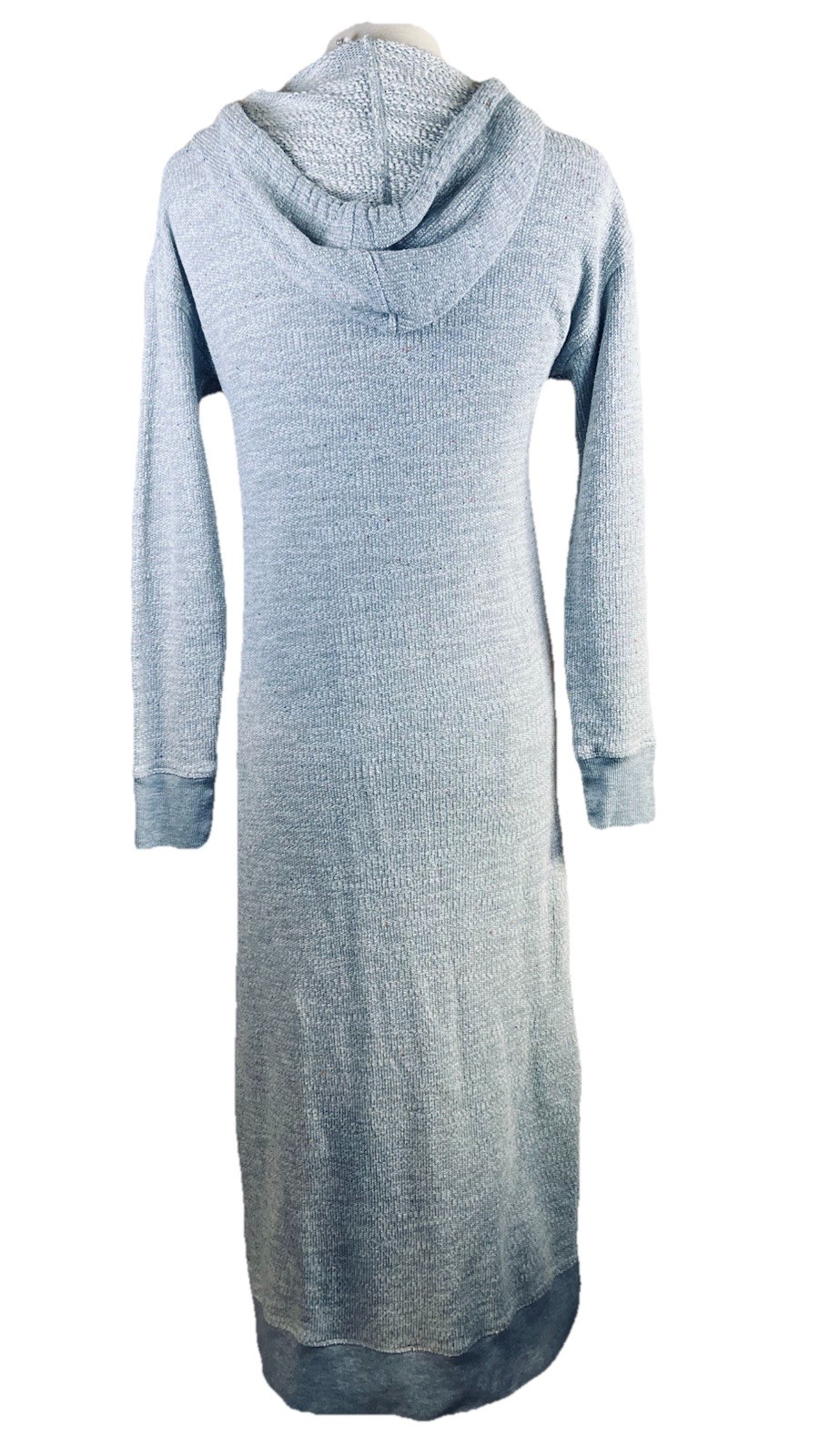 Soft Surroundings (XS) Gray Sweatshirt Dress Hooded 15” Side Slits Big Pocket