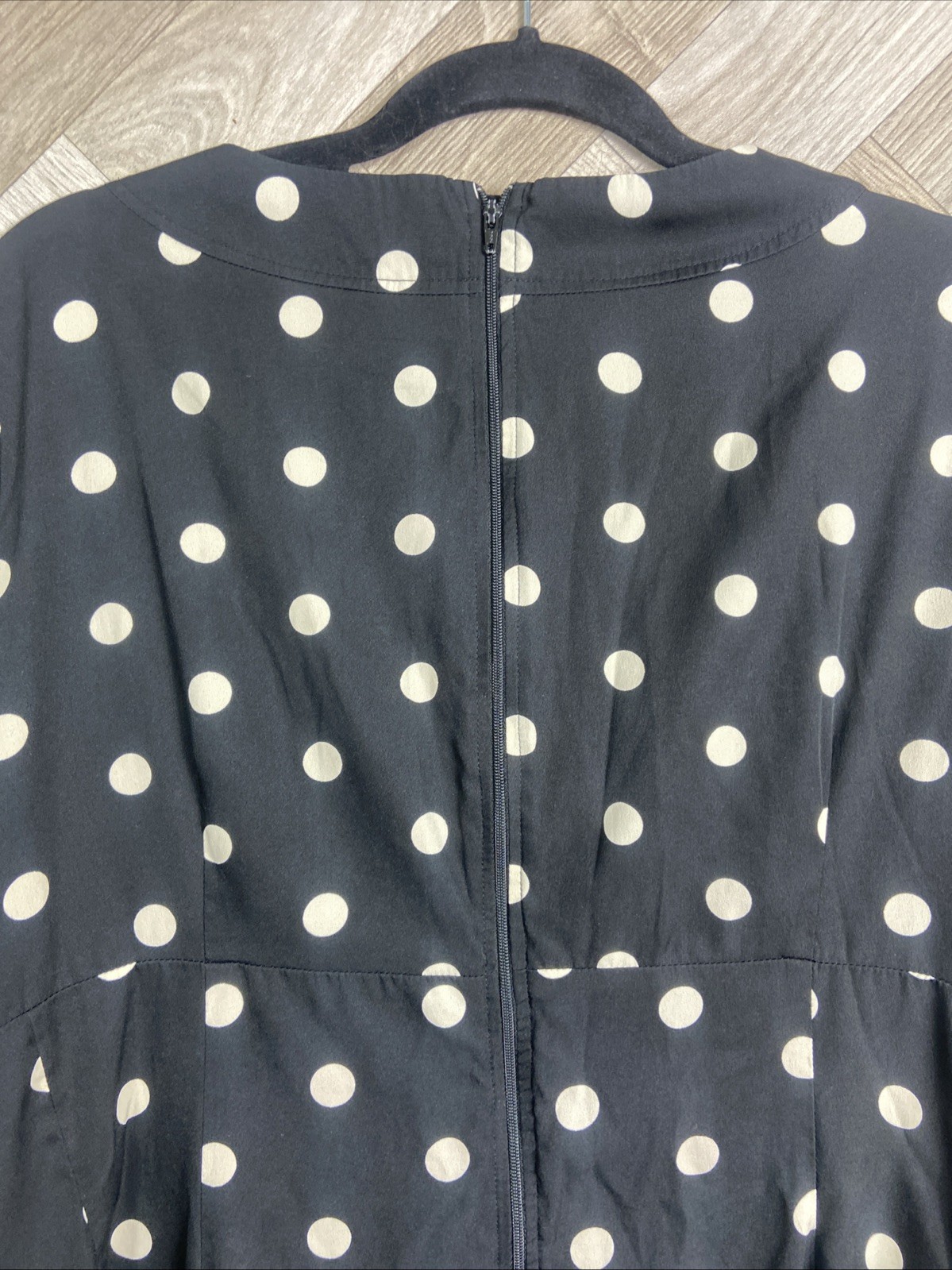 Hell Bunny Vixen Black & Cream Polka Dot Dress Rockabilly Retro Size 3XL / UK 20