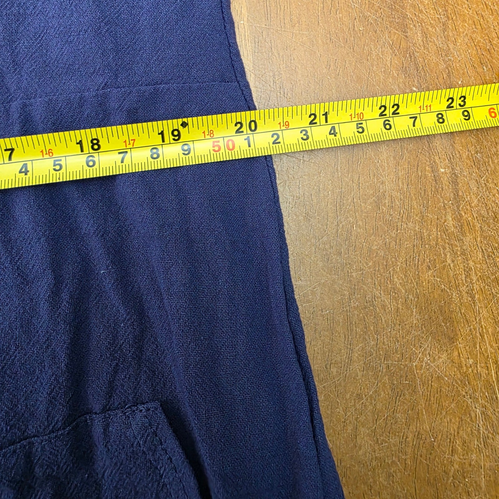 Navy Blue Henley Shift Dress Long Sleeve Cotton Blend Pockets XXL
