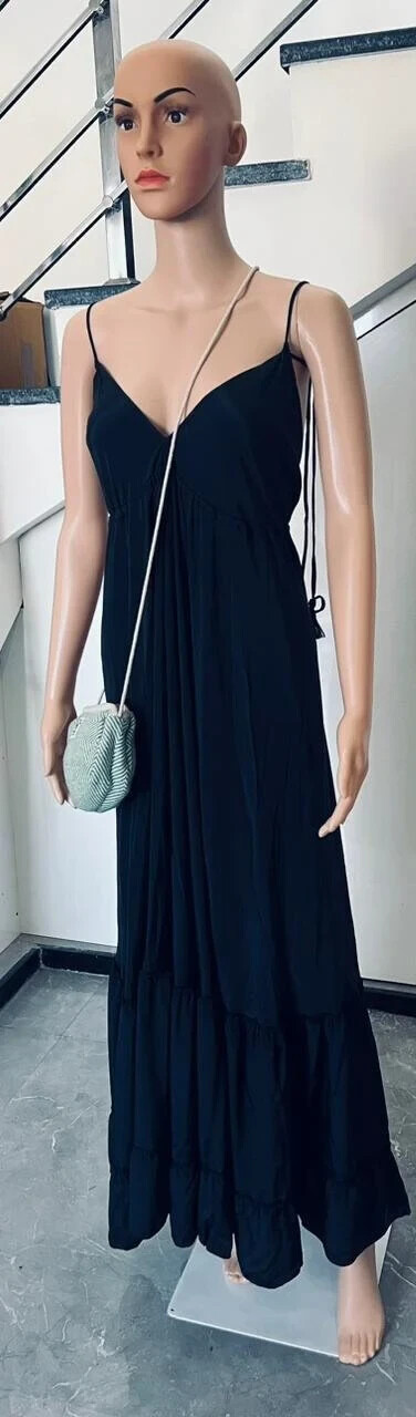 Dress silk resort multi-tiered, layered bottom- Lightweight travel dress
