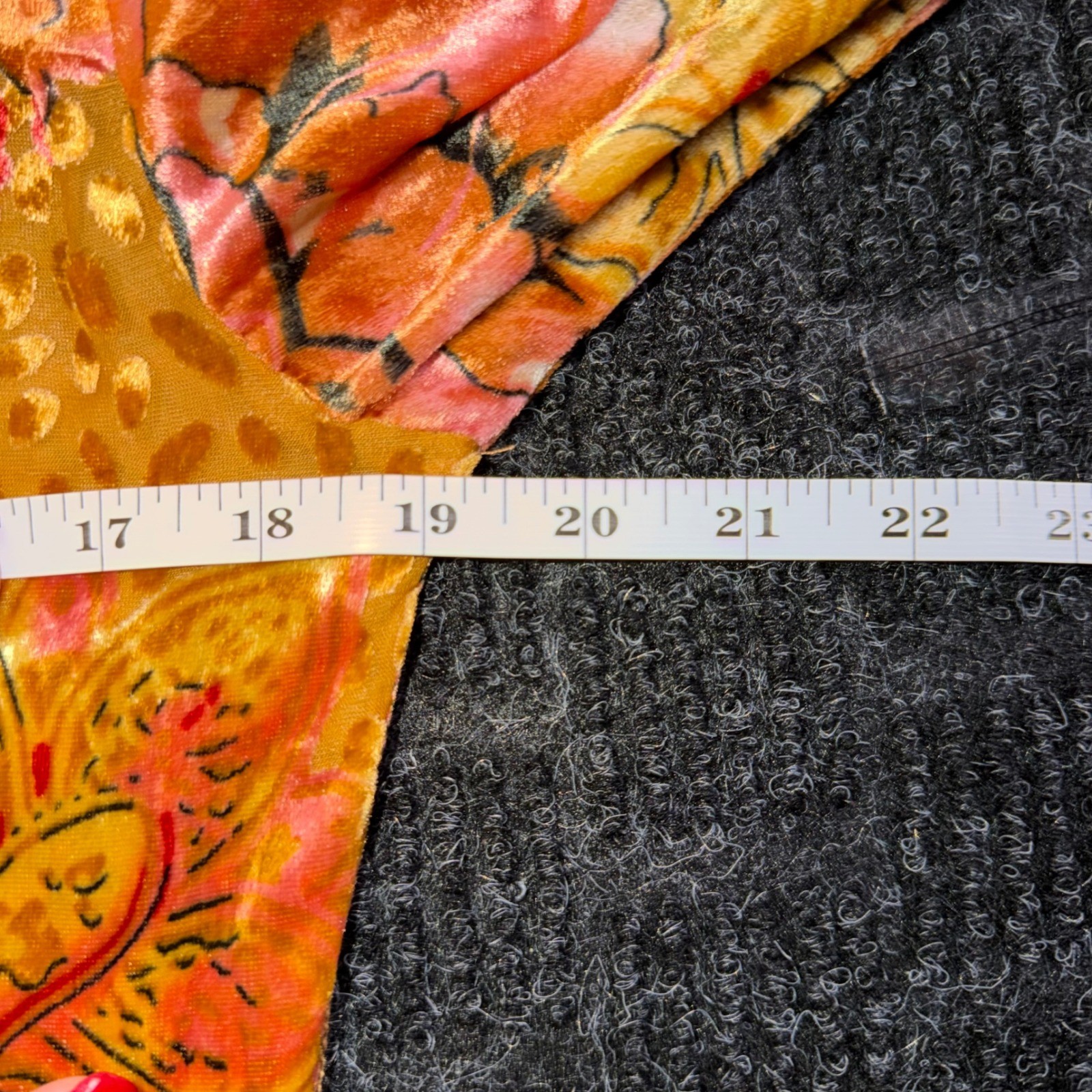 Nostalgia Devore Burnout Velvet Boho Dress Orange Floral Whimsigoth Retro 70s M
