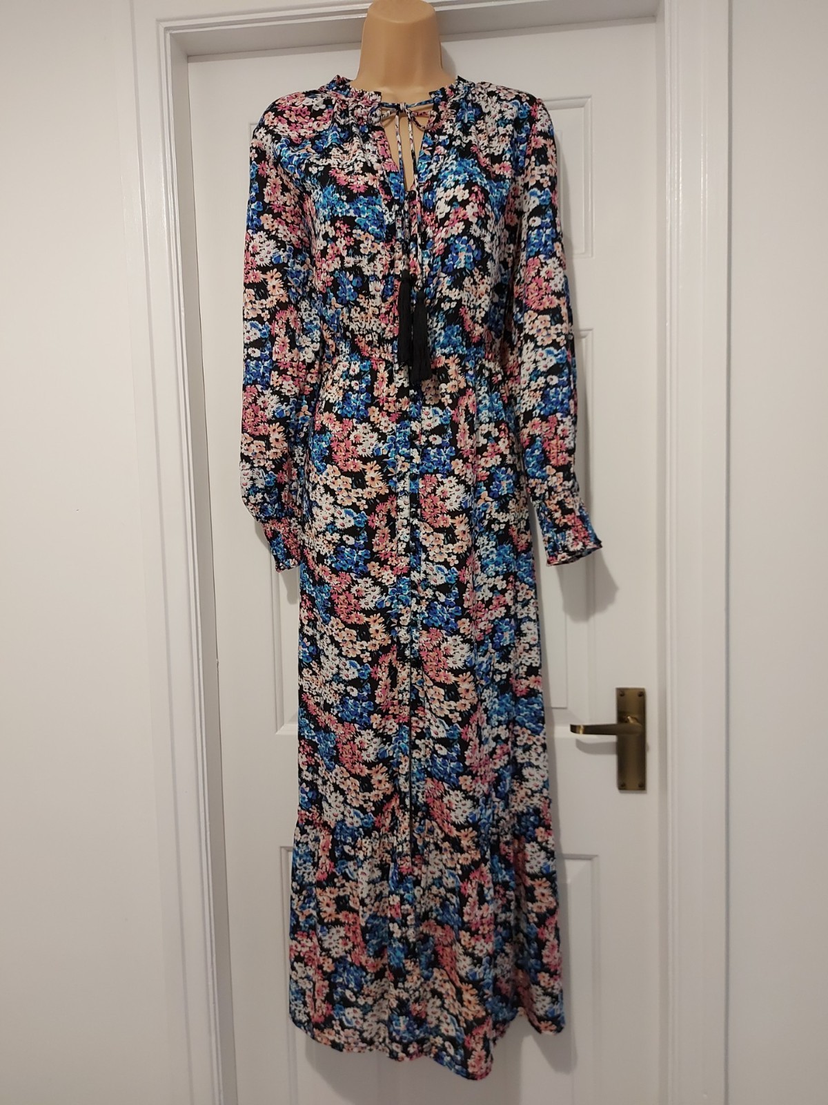 JOE BROWNS FLORAL VINTAGE BOHO STYLE TASSEL TIES MAXI DRESS – Sz 12-14