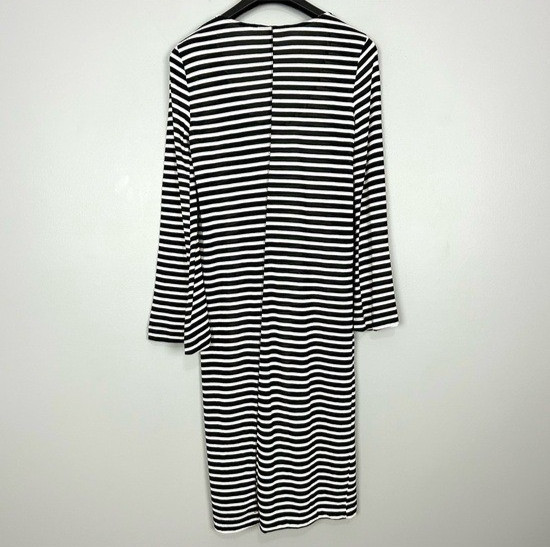 Free People Beach Striped Midi Dress Women’s Size L Stretch Knit Bell Sleeves