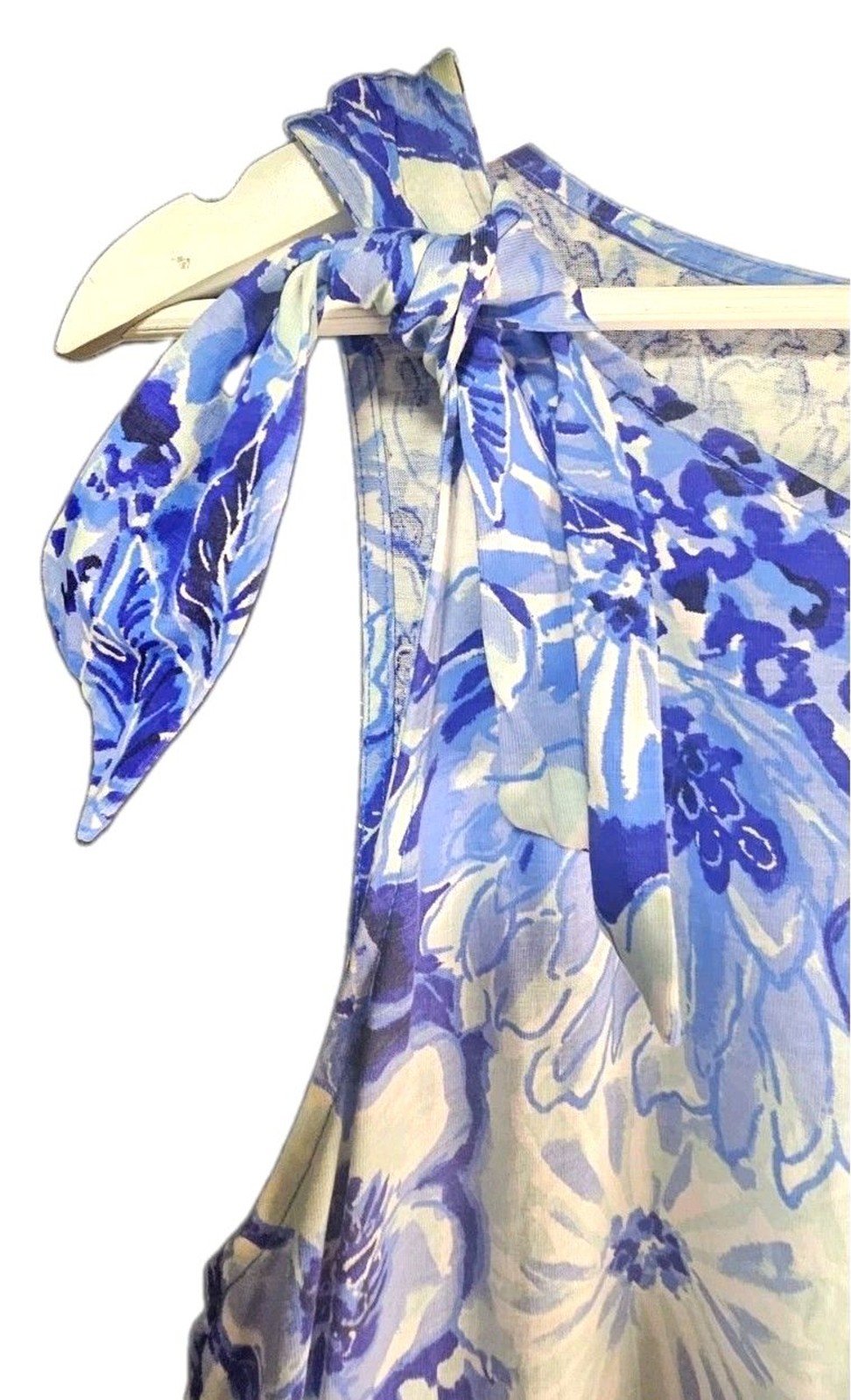 Lilly Pulitzer Luella Swing Dress XL Catch N Keep Coastal Blue Floral Pima