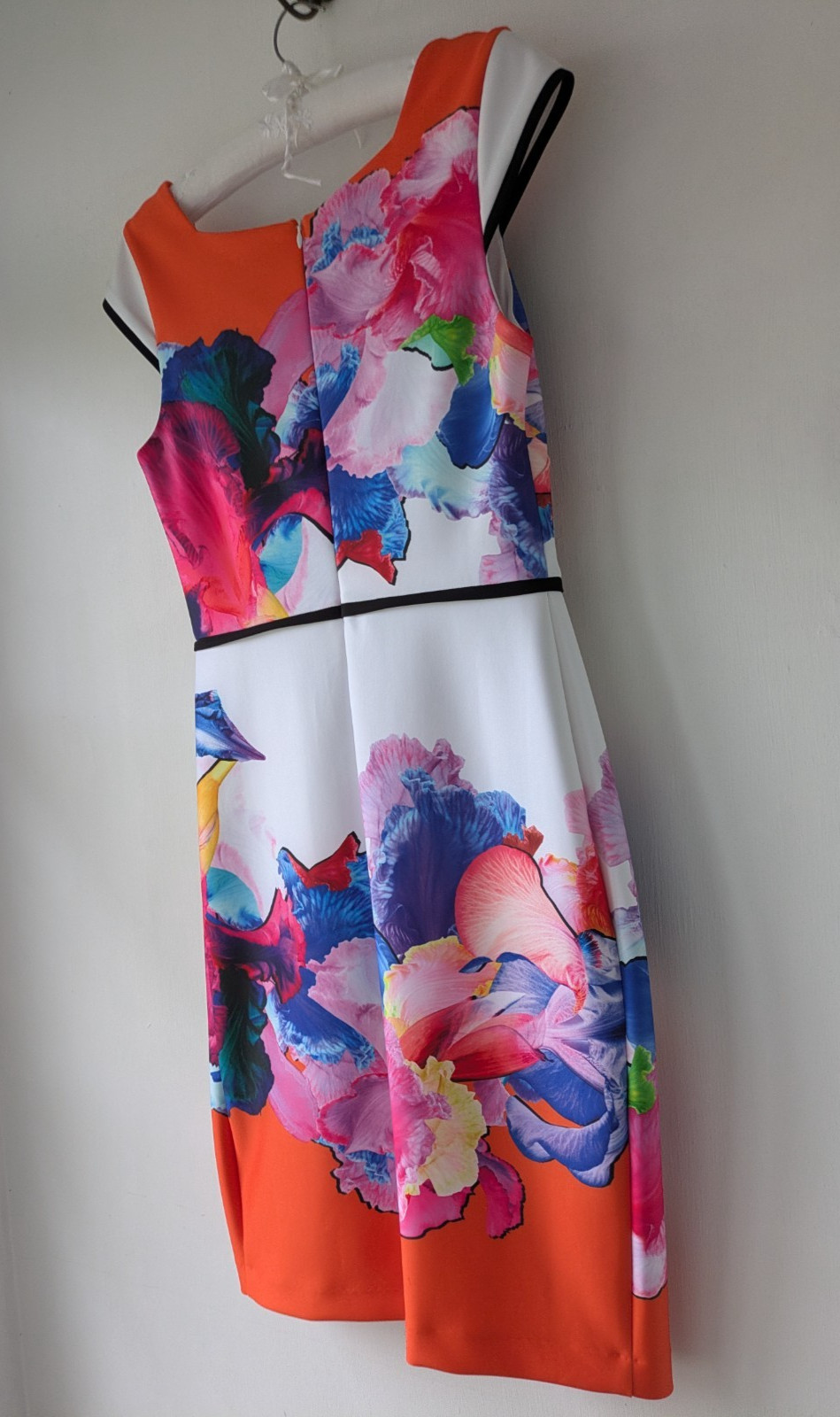 Joseph Ribkoff Multi Floral Mix Shift Dress With Stretch Cap Sleeve Size UK 12