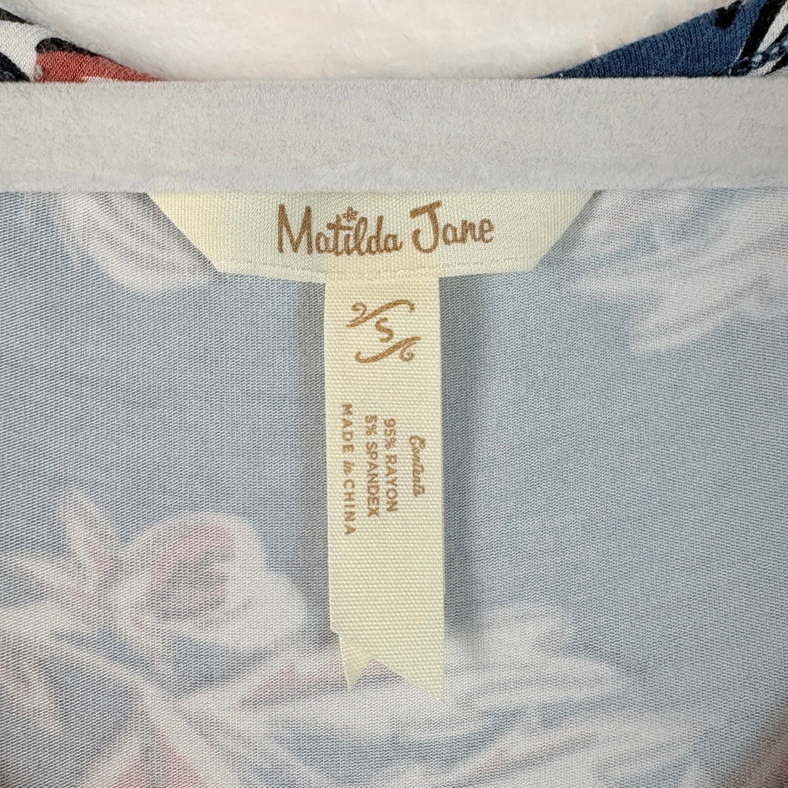 Matilda Jane Maxi Dress Womens S Blue Floral Racerback Pockets Excellent Boho