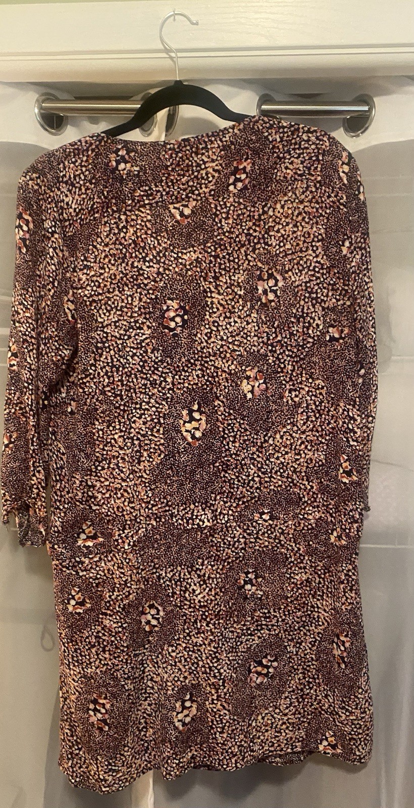 H&M Multicolor Floral V-Neck 3/4 Sleeve Short Shift Dress Regular 8