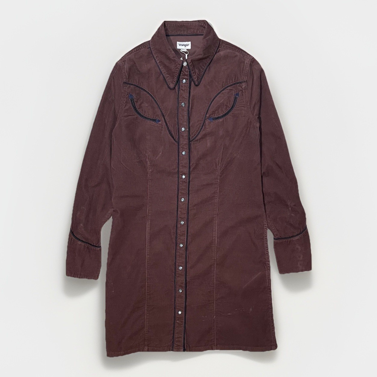 Wrangler Piped Shirt Corduroy Dress 112370804 Mahogany S