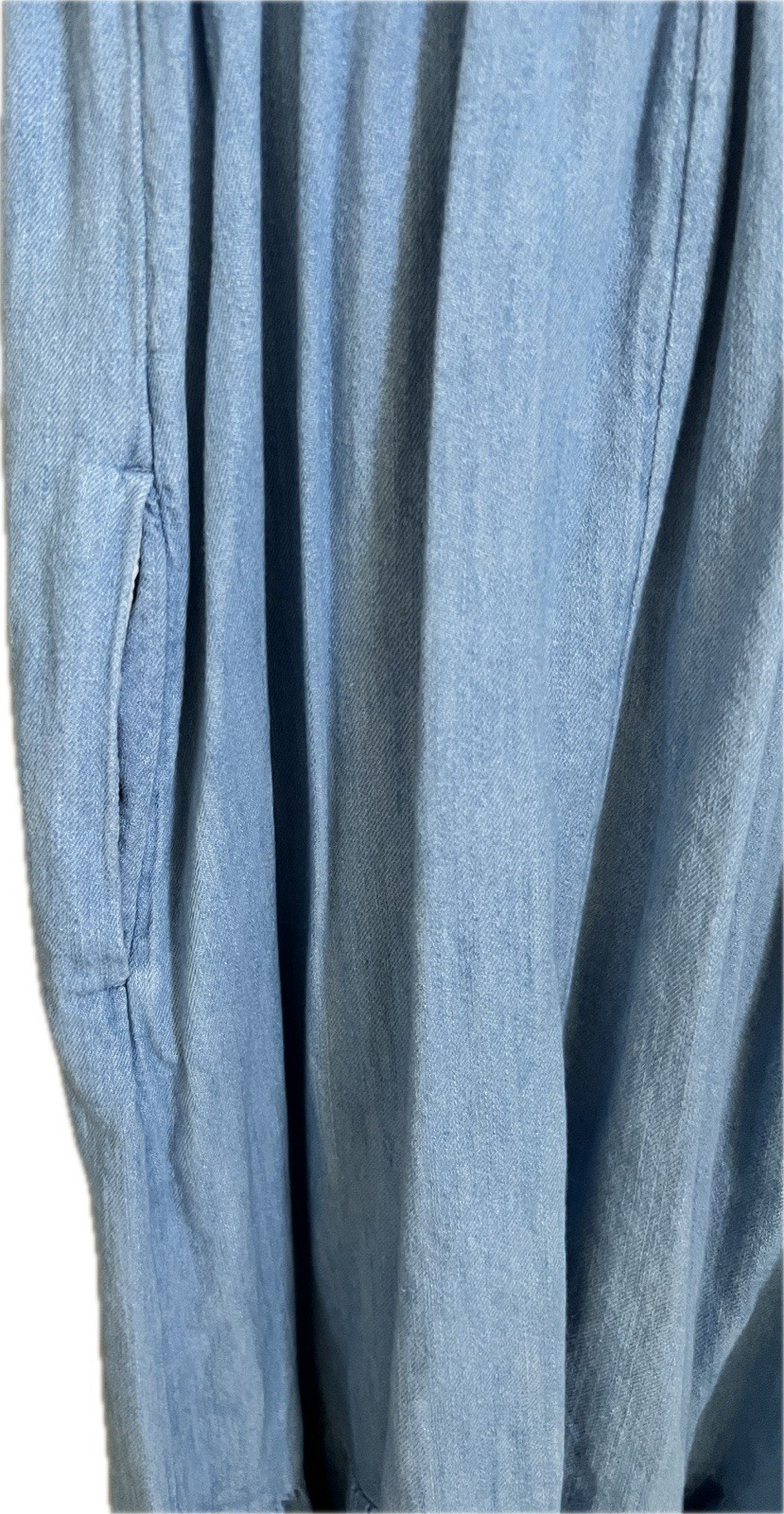 Old navy chambray Square Neck Embroidered Puff Short Sleeve Midi Dress Size XS