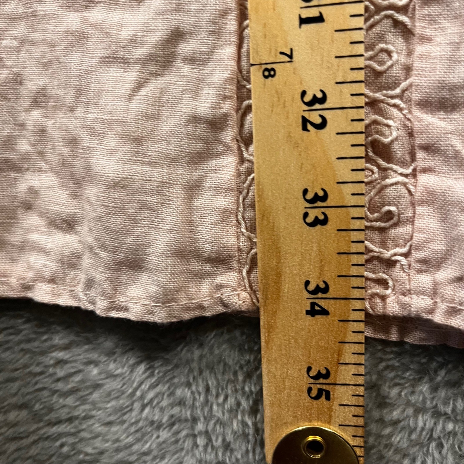 Valentina Naldi Womens Pink 100% Linen Embroidered V-Neck Shift Dress Italy L