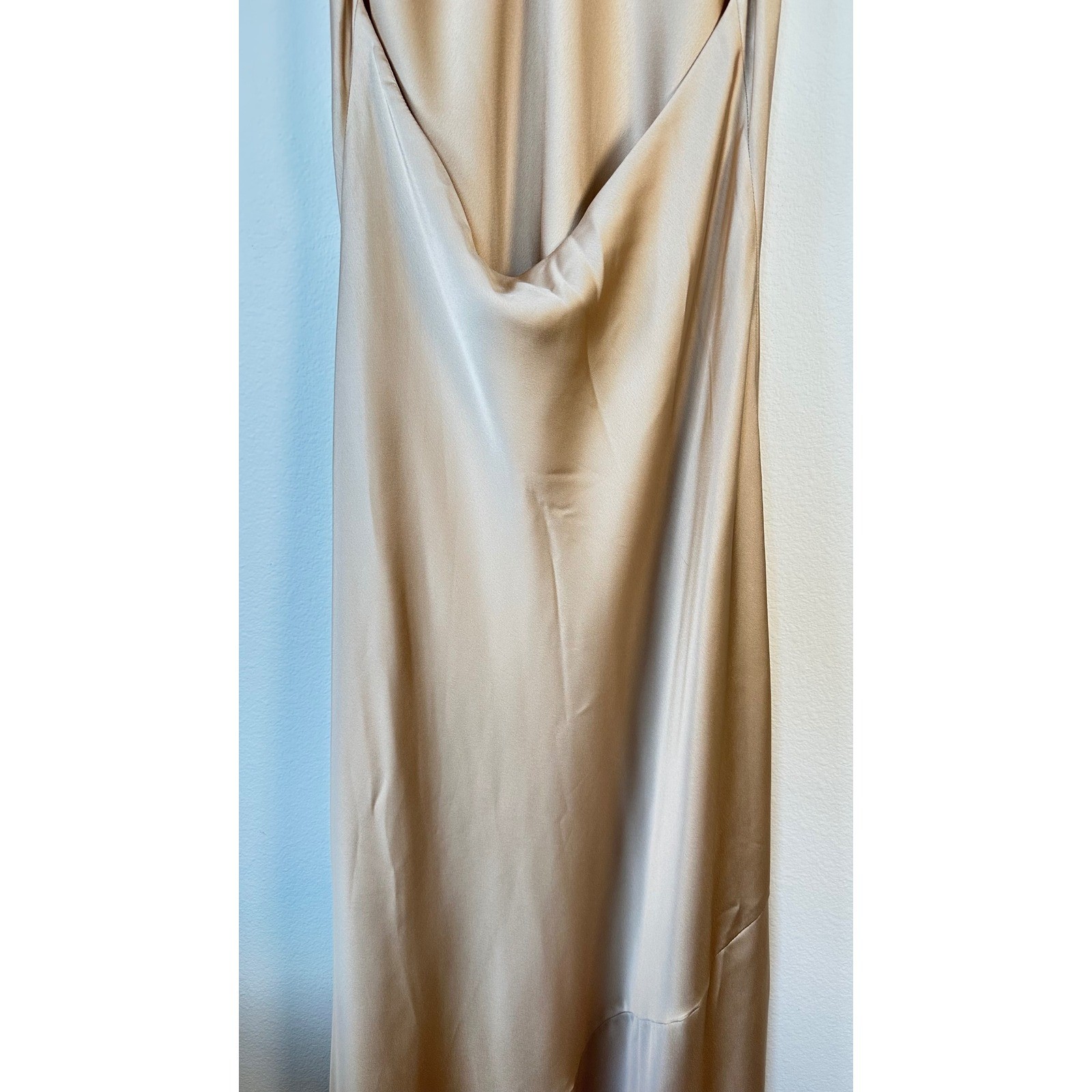 Show Me Your Mumu Jasmine Halter Maxi Dress Womens Formal Satin S Champagne