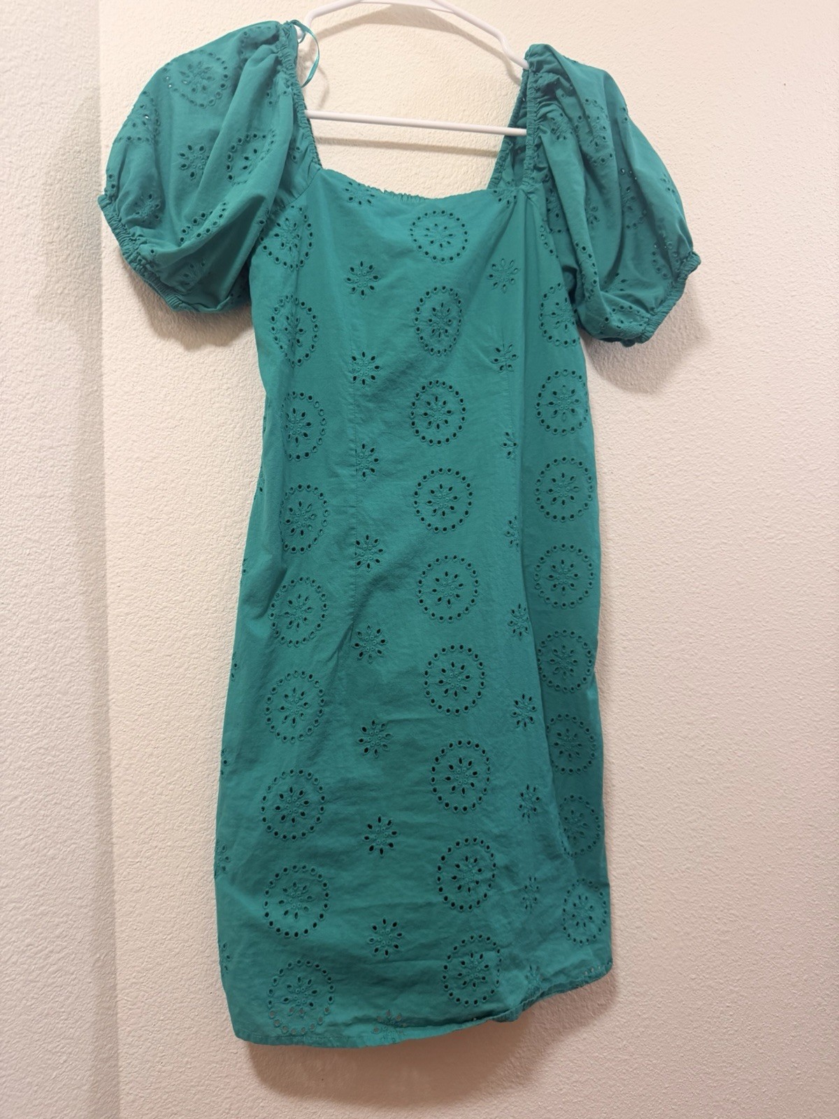Eyelet Puff Sleeve Mini Dress Lauren Conrad