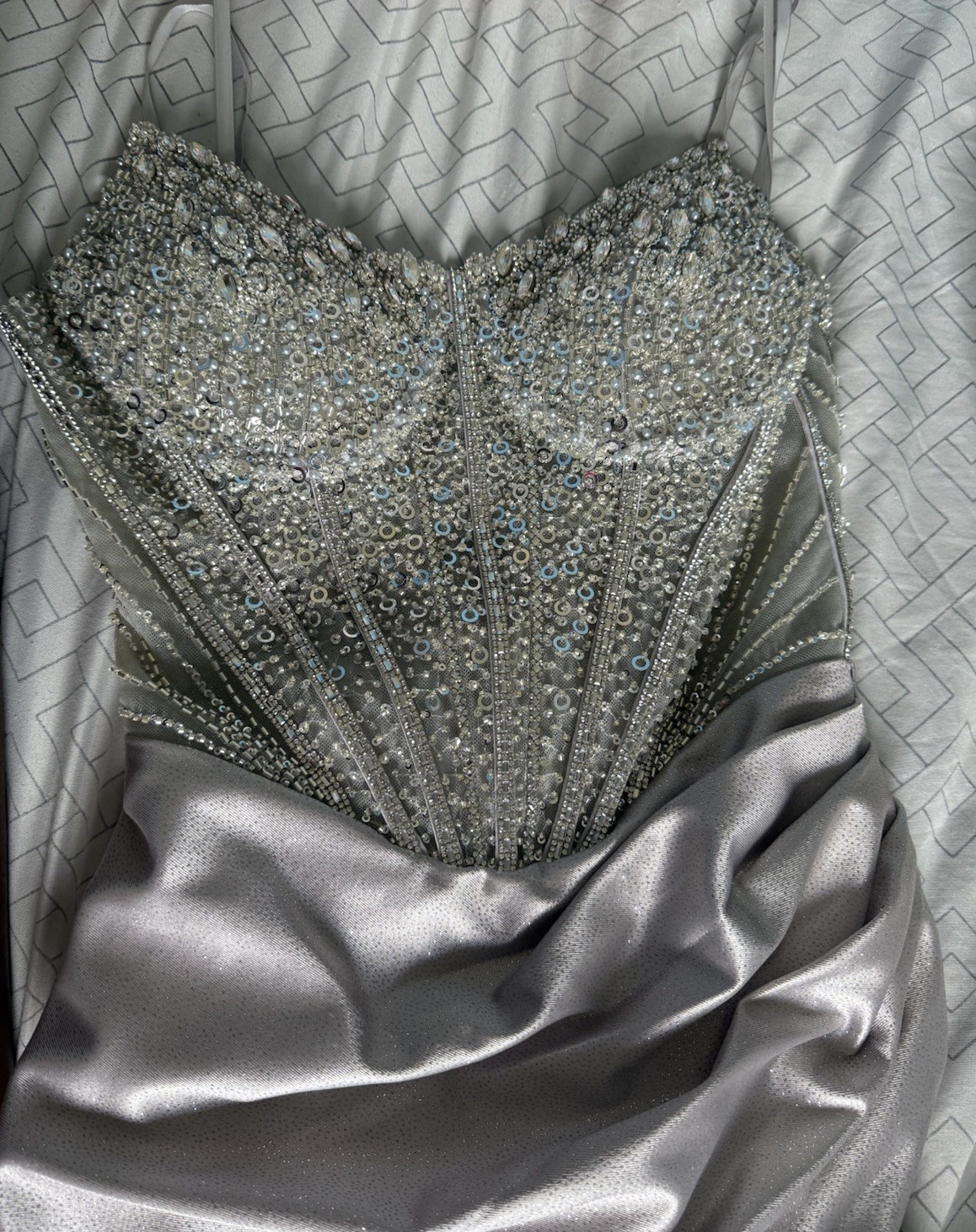 Used – silver prom dress size 0