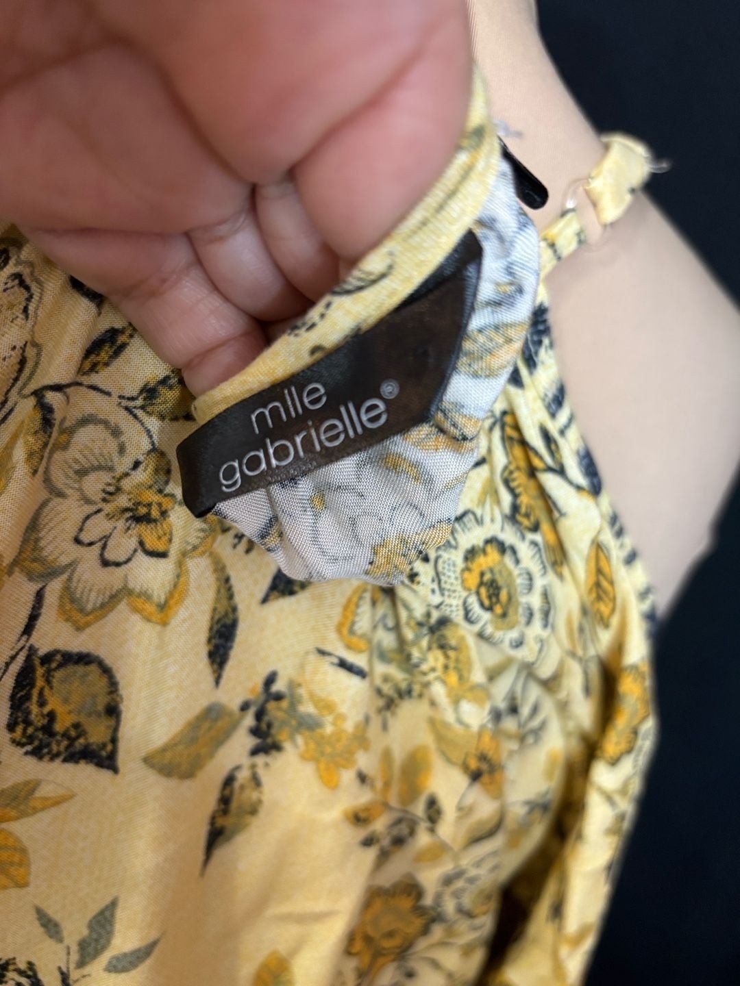Mlle Gabrielle Yellow Floral Print Cold-Shoulder Boho Dress
